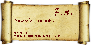 Puczkó Aranka névjegykártya